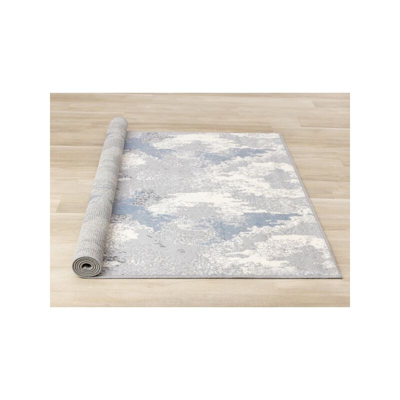 Novelle Home Functional Style Blue White Grey Abstract Rug, 4'7 x 6'7, 4'7 x 6'7 image number 3