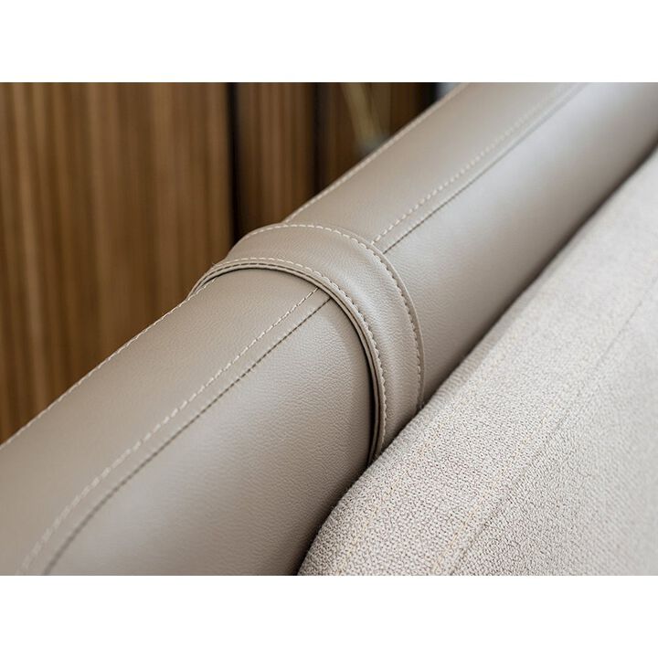 Casabianca Home Ayla Queen Storage Bed In Taupe Linen Fabric