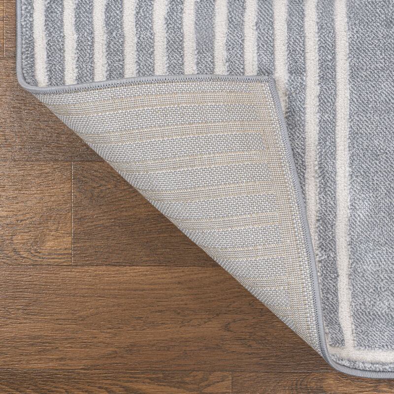 Ariana MidCentury Art Deco Striped Arches Two-Tone High-Low Area Rug