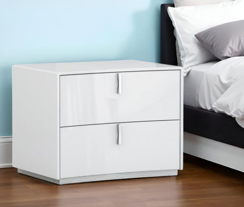 2-Drawer Nightstand in Durable Manufactured Wood – Bedside Storage Table