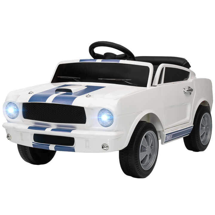 BreeBe Licensed Ford Shelby GT 350 Kids Ride On Car with Remote Control, Adjustable Speed, MP3, Smooth Start, LED Lights
