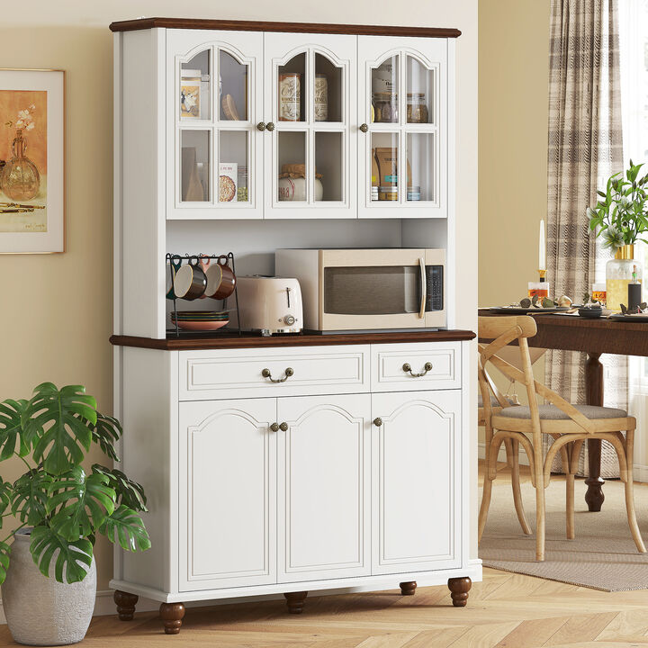 Hivvago Kitchen Buffet with Hutch and Storage Cabinets