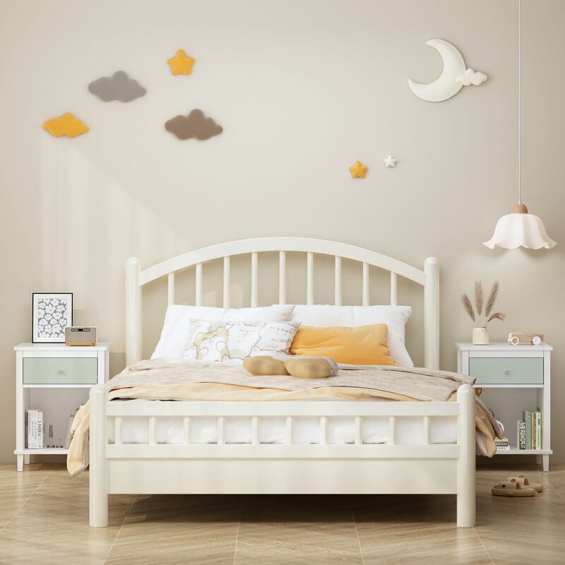 26.8" Assembled Wooden Nightstand 1-Drawer 1-Shelf for Kids Adults image number 3
