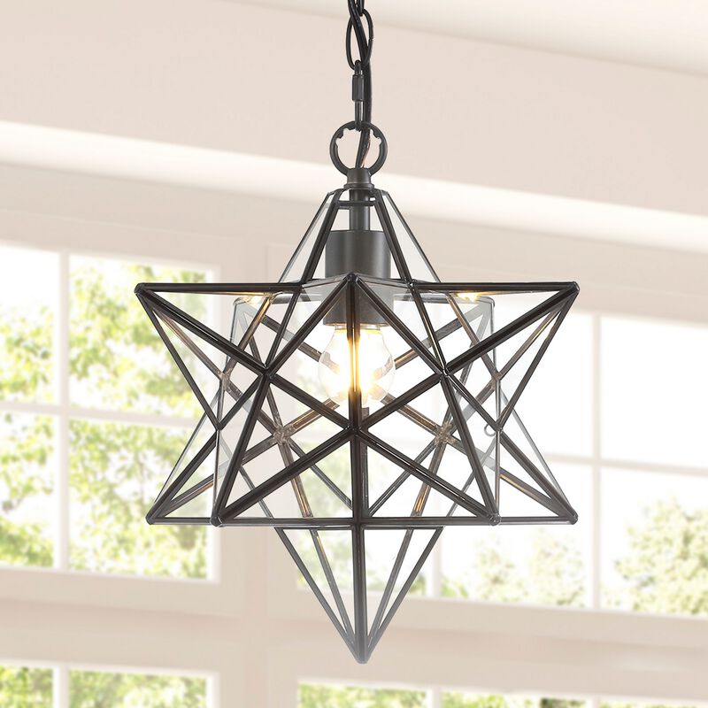 Stella Moravian Star Metal/Clear Glass LED Pendant