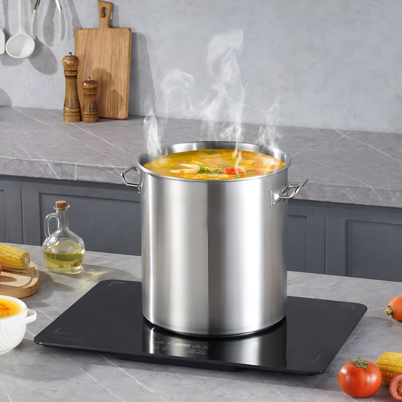 53 Quart Stainless Steel Stock Pot with Lid, Large Commercial Cooking Pot for Events image number 1