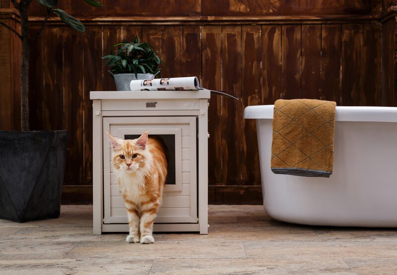 New Age Pet LitterLoo Litter Box Cover/End Table - Antique White