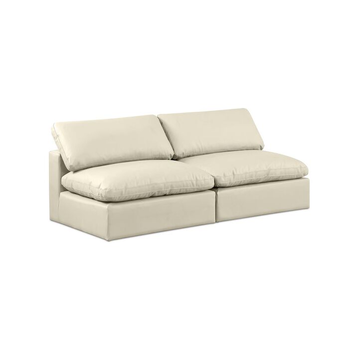 Meridian Furniture Comfy Cream Vegan Leather Modular Sofa