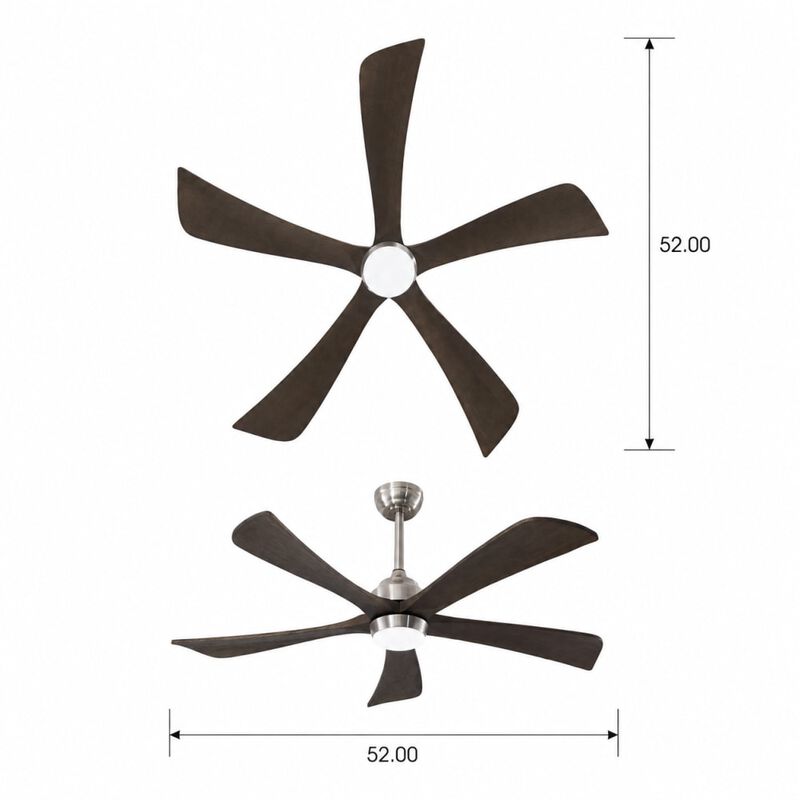 ELEMENT ACE Solid Wood Blade Ceiling Fan with Light, Remote Control, Quiet Reversible Motor and Six Speeds for Rooms image number 1