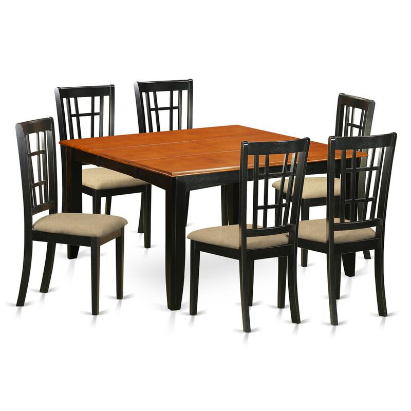 7 Pc Dining room set-Dining Table and 6 Wooden Dining Chairs