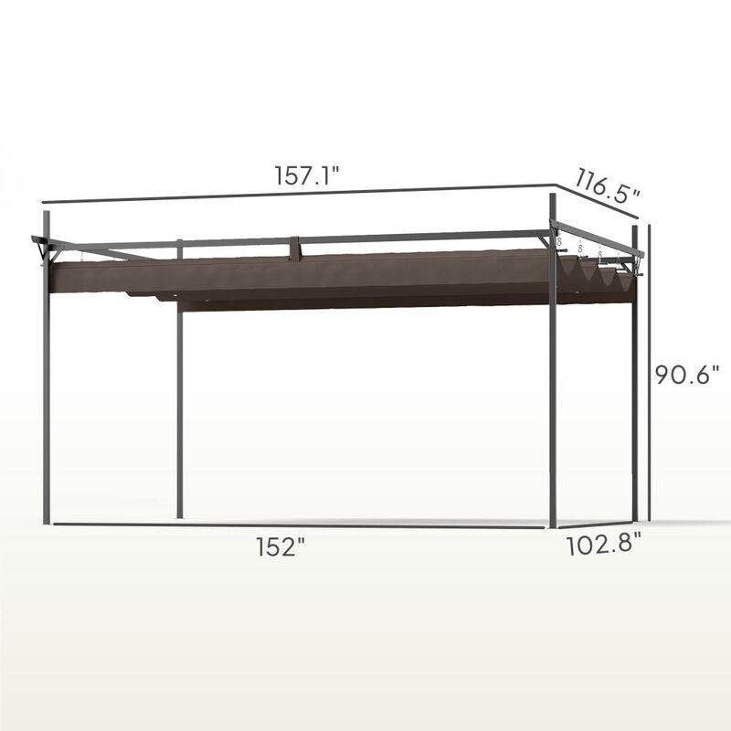 Hivvago 10' x 13' Heavy-Duty Metal Pergola with Canopy image number 2