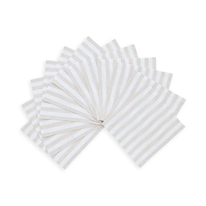 Linen Cocktail Napkins - Amalfi Stripe