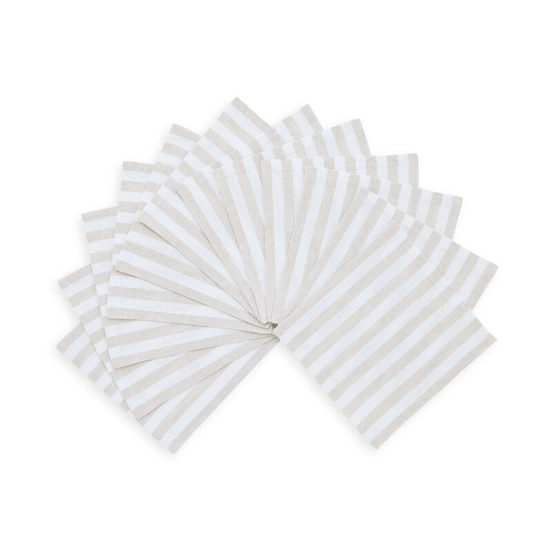 Linen Cocktail Napkins - Amalfi Stripe image number 0