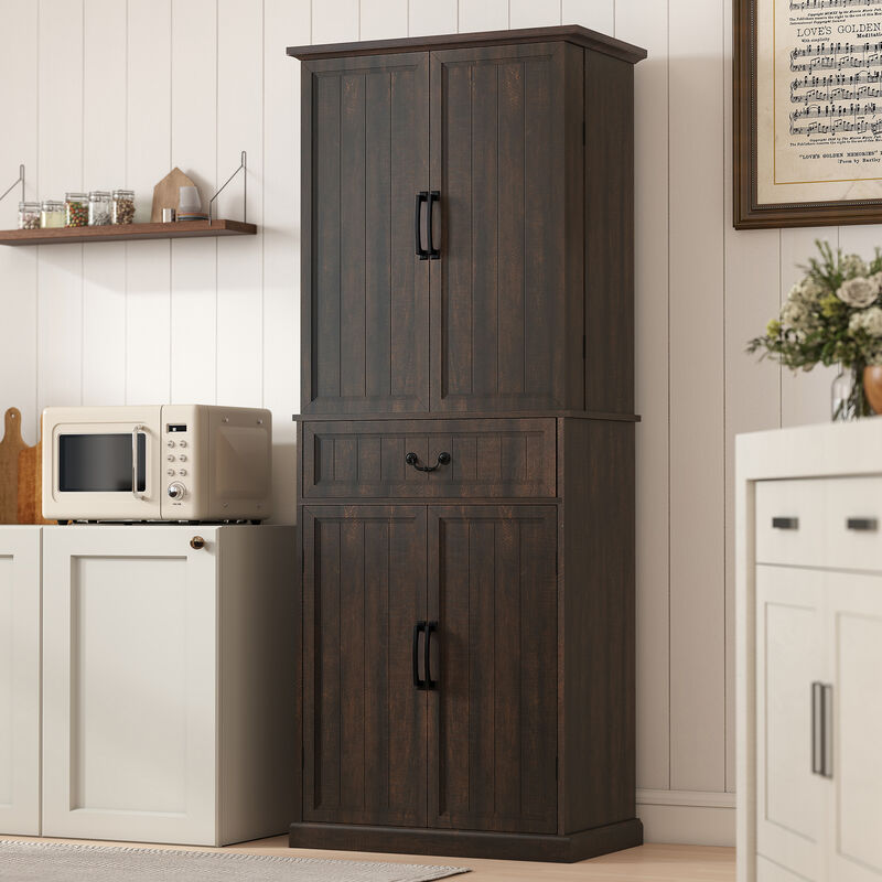 Hivvago LED Kitchen Pantry Cabinet with Storage Shelves image number 1