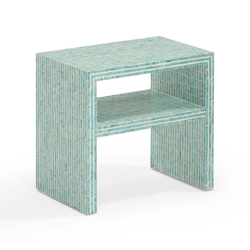 Tov Furniture Derry Blue Capiz Shell Nightstand image number 0