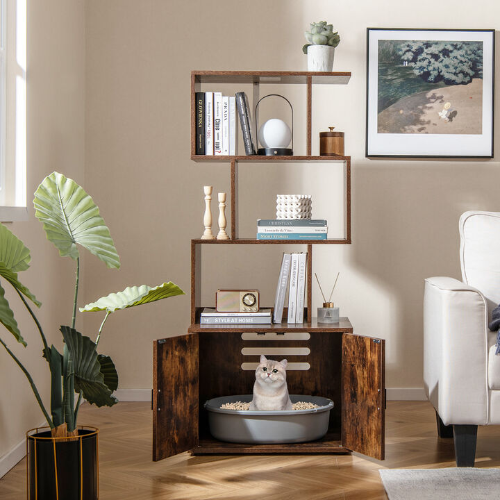 Tall Cat Litter Box Enclosure with Storage