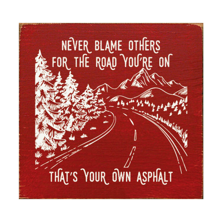Inspirational Wooden Wall Art Sign Rustic Home Decor Motivational Quote Plaque Never Blame Others