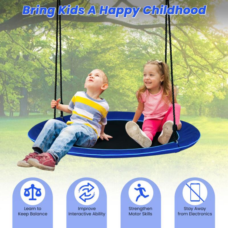 Hivvago Saucer Tree Swing Round with Lights for Kids and Adults