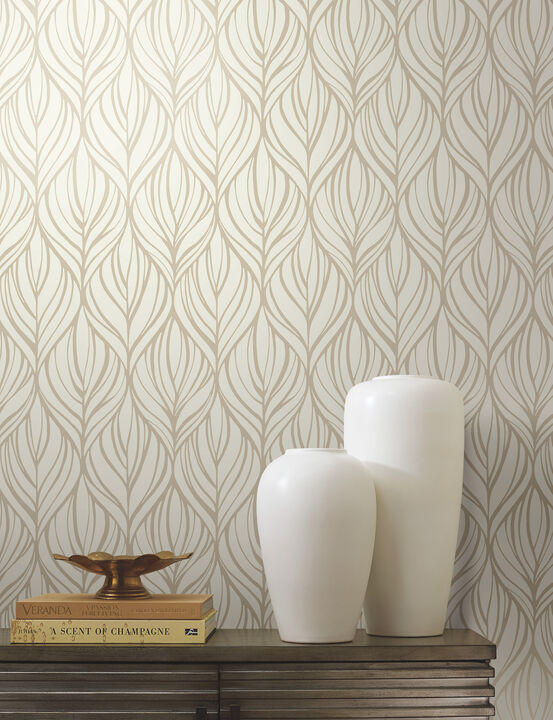 Palma White & Gold Wallpaper