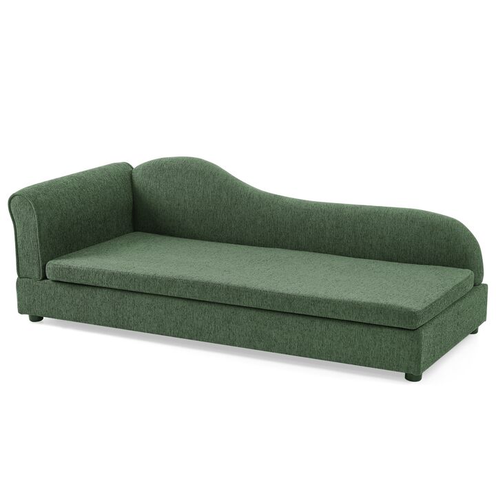 Dog Sofa for Medium Large Dogs, 55" Pet Couch with Irregular Backrest, Single Armrest
