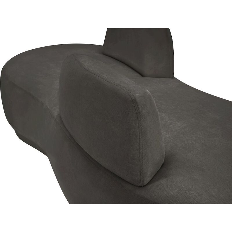 Meridian Furniture Argyle Grey Chenille Fabric Chaise/Loveseat