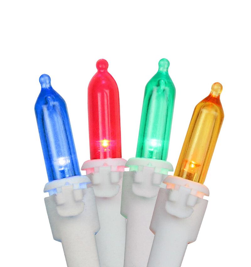 35-Count Multi-Color LED Mini Christmas Light Set 11.25ft White Wire image number 0
