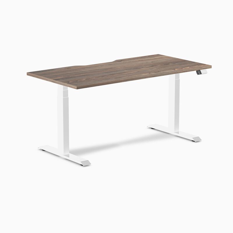 Desky Dual Scalloped Laminate Sit Stand Desk image number 0