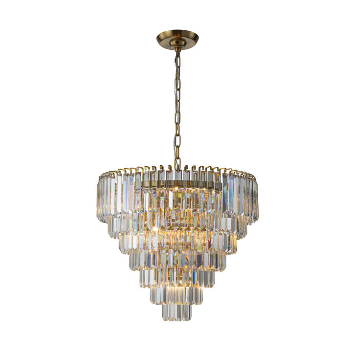 20'' Modern Crystal Chandelier in Warm Brass for Dining Room & Entryway