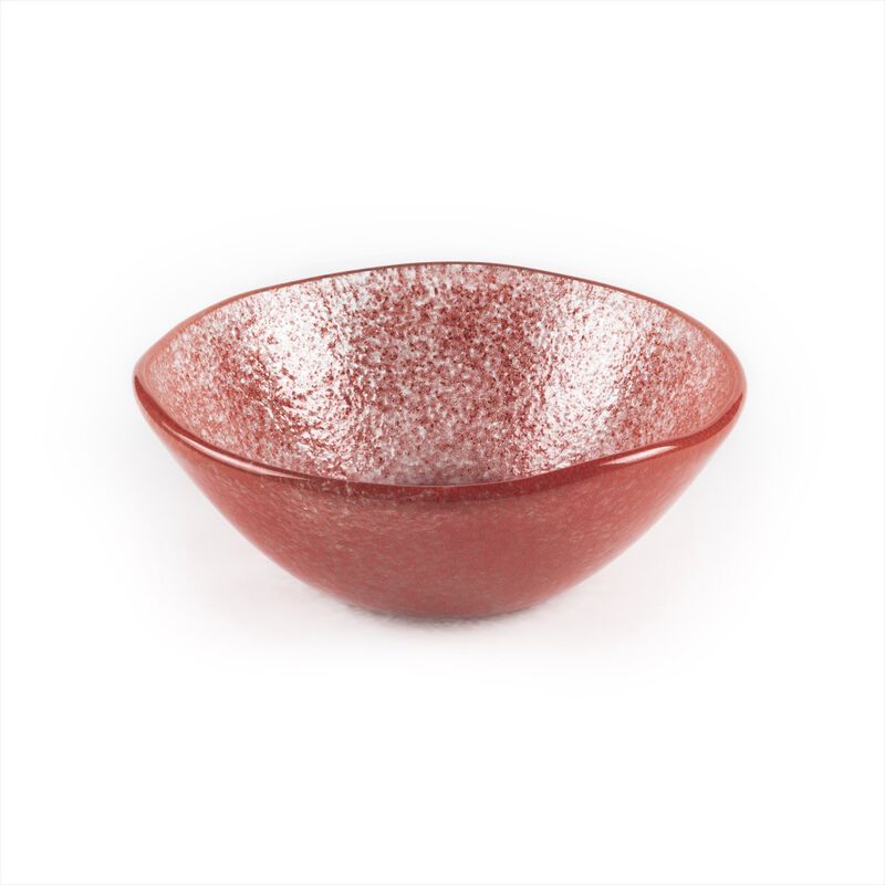 Glass Dinnerware dia.7.5" h:2.75" 20 oz. Round Red Glass Bowl