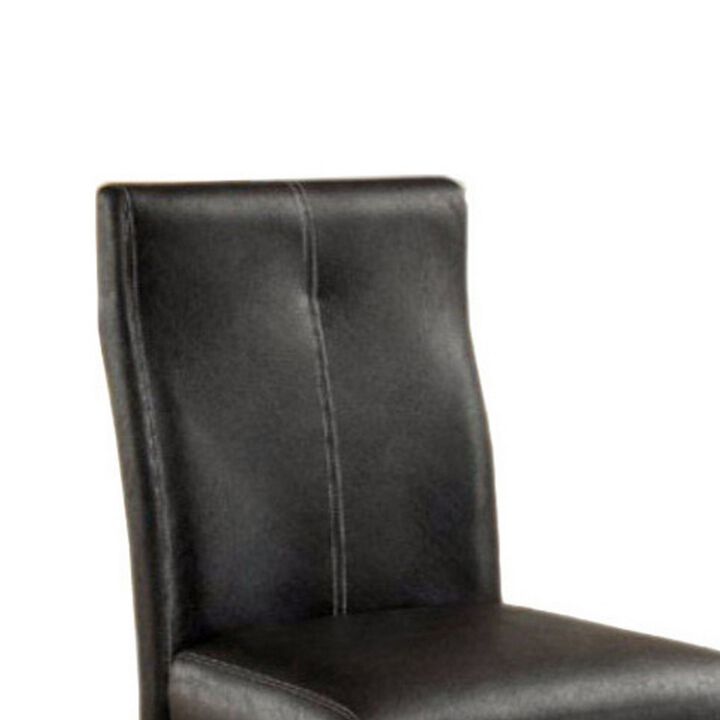 Bonneville II Contemporary Counter Height Chair, Black, Set of 2-Benzara