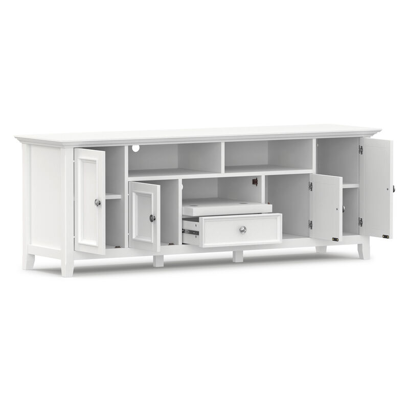Amherst 72 inch Wide Solid Wood Transitional TV Stand in White image number 4