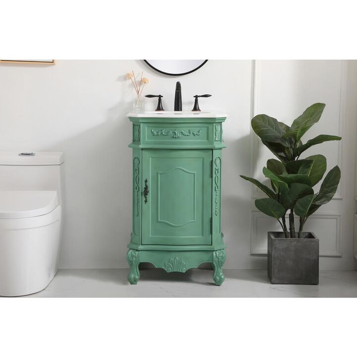 Elegant Kitchen and Bath 21 inch Single Bathroom vanity in vintage mint