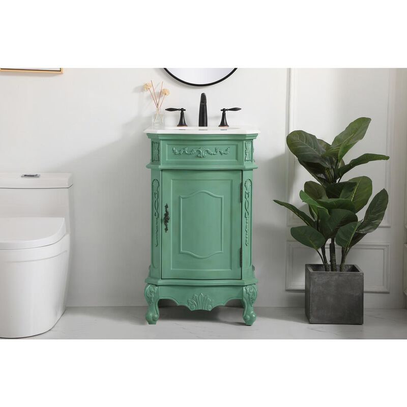 Elegant Kitchen and Bath 21 inch Single Bathroom vanity in vintage mint
