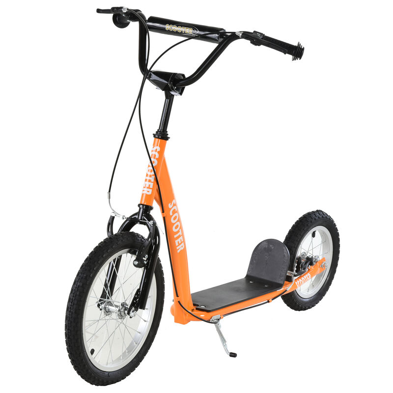 BreeBe Youth Scooter Kick Scooter with Adjustable Handlebar 16" Front and 12" Rear Dual Brakes Inflatable Wheels image number 0