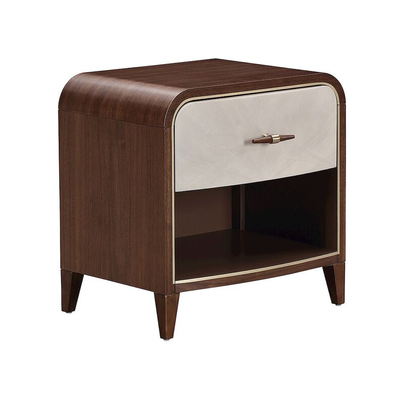 Michael Amini Houston 1-Drawer Nightstand - Walnut