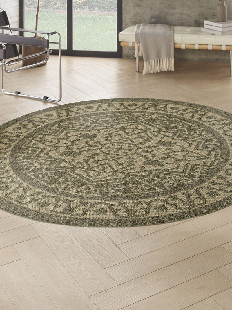 Tulum TLM05 Olive 8' x Round Rug image number 5