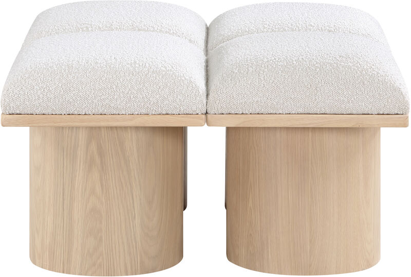Meridian Furniture Pavilion Cream Boucle Fabric Bench