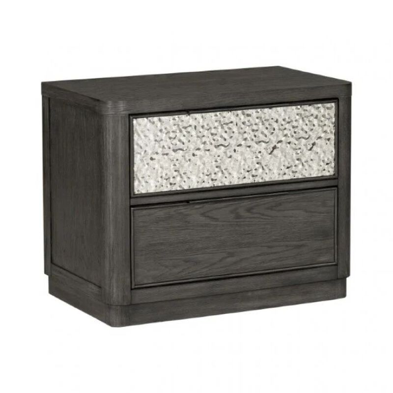 Zoko 5pc Queen Bedroom Set, USB Nightstand, Dresser Mirror, Gray Wood image number 4