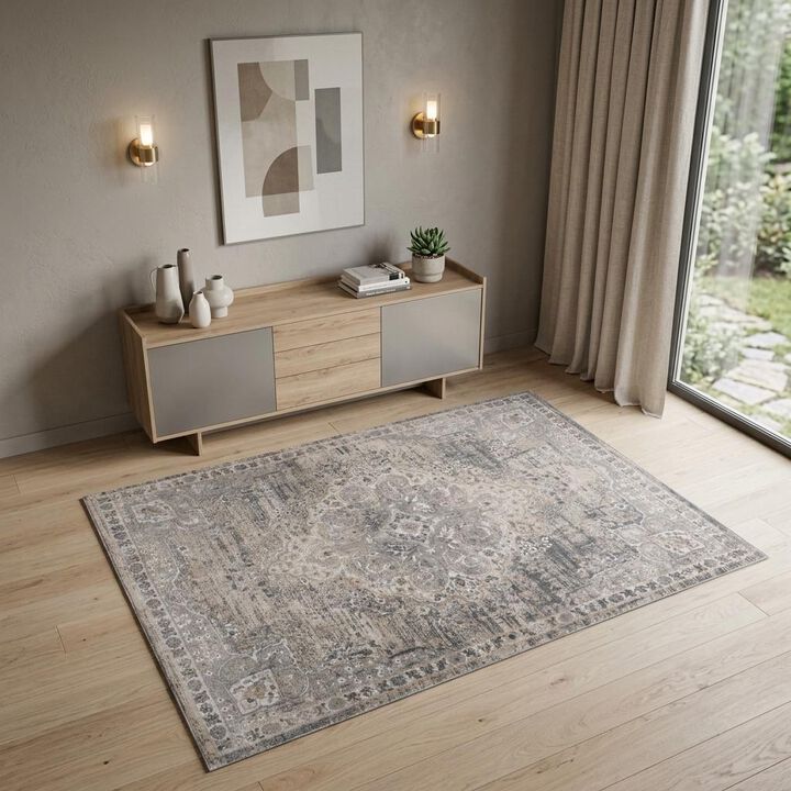HomeRoots Oriental Distressed Area Rug