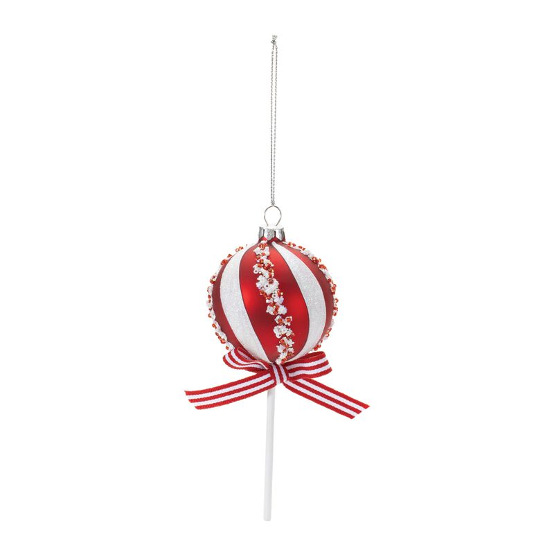 Peppermint Lollipop Ornaments (12-Pack) &ndash; Glass Candy-Inspired Christmas Decor for Holiday Tree or Sweet Shop Theme