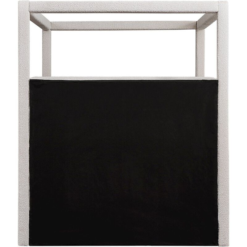 Meridian Furniture Eden Cream Boucle Fabric Queen Bed