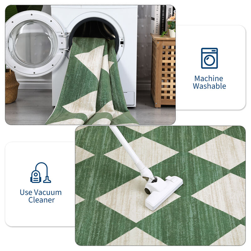 9X12 FT Living Room Rug Washable Area Rug for Bedroom Classroom Low Pile image number 6