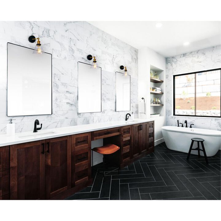 Eustis 1 Light Wall Sconce With Black & Gold Brass Finish