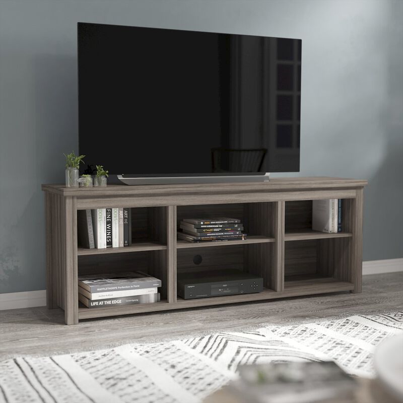 Flash Furniture Farmhouse TV Stand up to 80" TVs - 65" Engineered Wood in Gray Wash Oak Finish image number 8