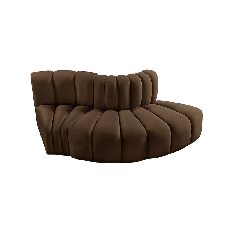 Meridian Furniture Arc Brown Velvet Modular Sofa