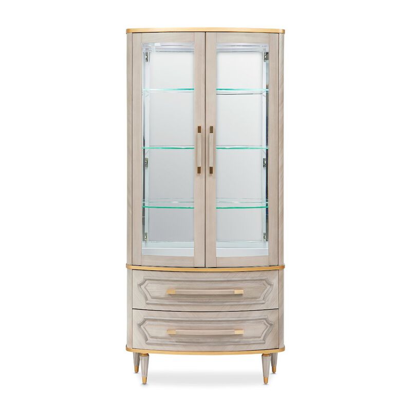 Michael Amini St. Charles Display Cabinet - Dove Gray