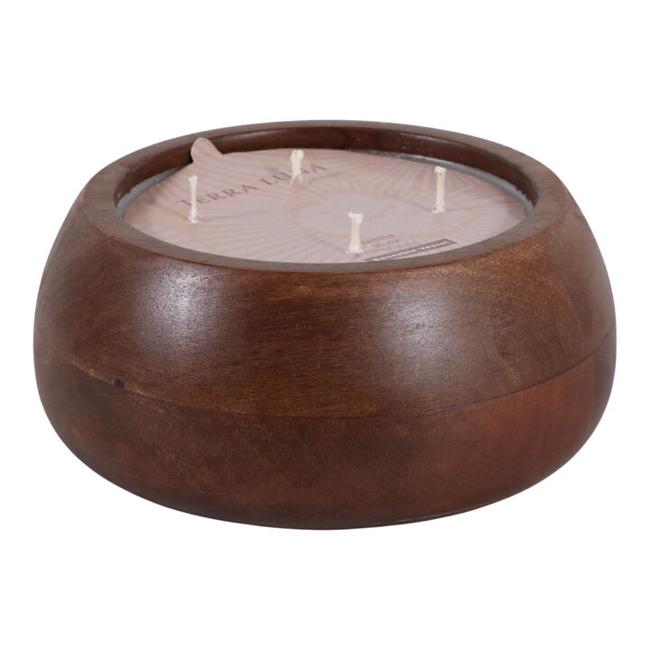 Vanilla Wood Bowl Candle