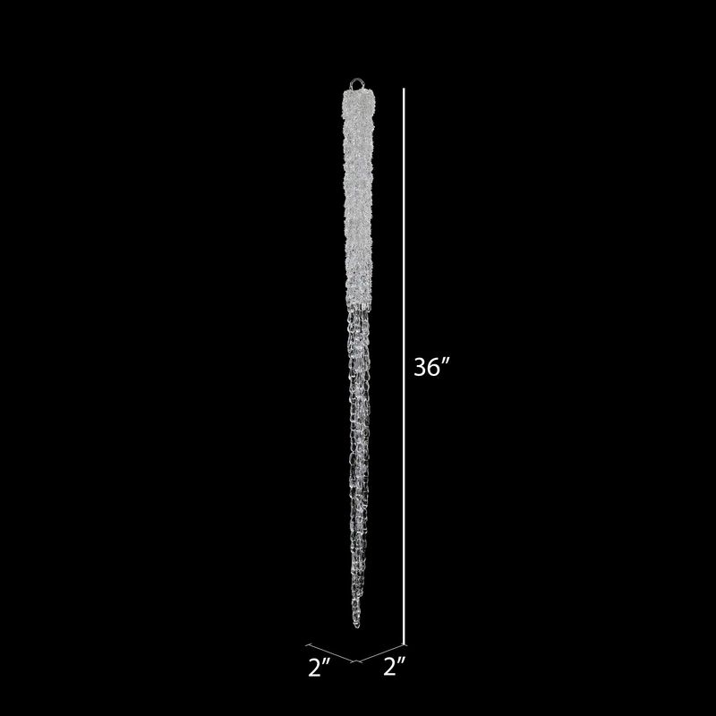 Vickerman 36" Clear Icicle Christmas Ornament - Shatterproof Plastic - Sparkly and Glittery Accents - Festive Holiday Decor - Fun Christmas Decor - Reliable and Durable image number 1