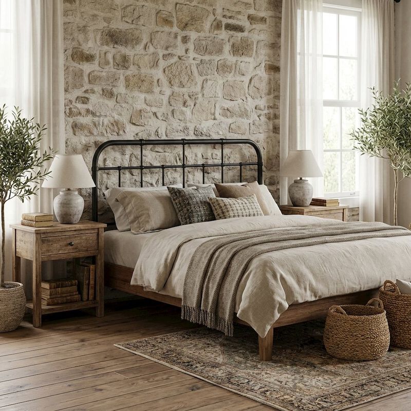 Metal Full Headboard with Sleek Design and Durable Construction image number 3