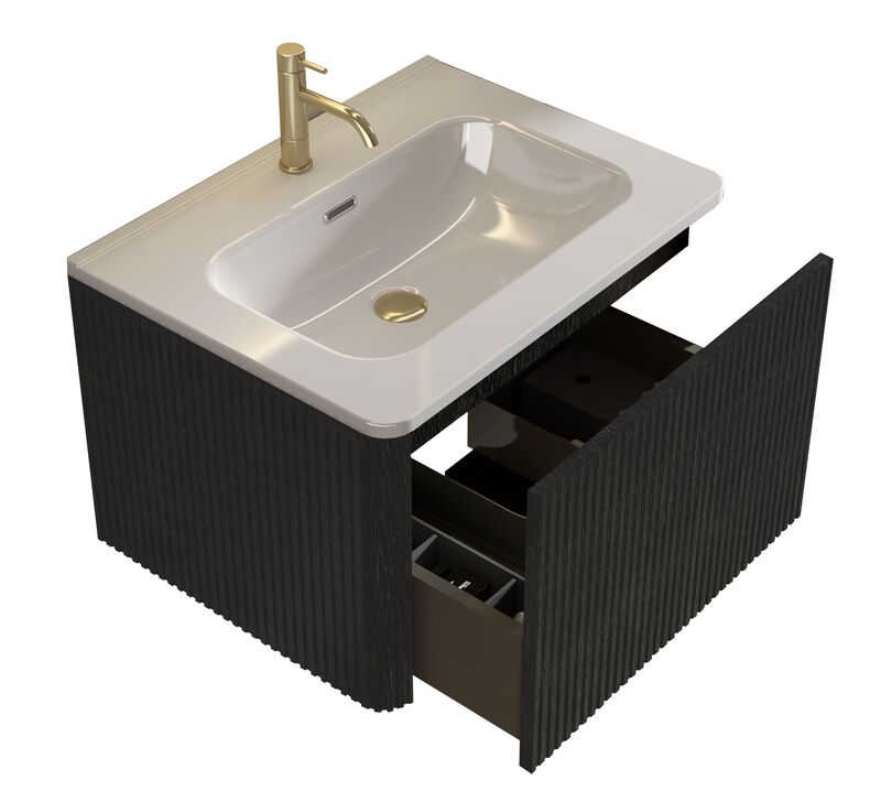 24" Wall Mounted Floating Bathroom Vanity with Sink