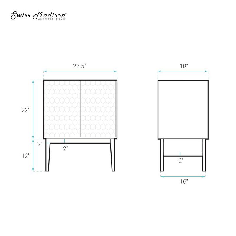 Bosse 24" Freestanding Bathroom Vanity Cabinet without Top in Natural Oak image number 6